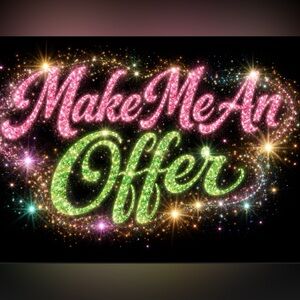 Glittery Pink and Green Party Sign